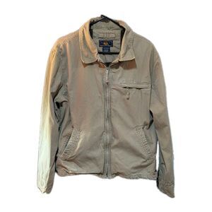 Route 66 Mens M VTG Canvas Barn Chore Tan Coat Jacket Lined Inside Pockets